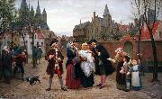Felix de Vigne A Baptism in Flanders in the 18th Century oil painting reproduction